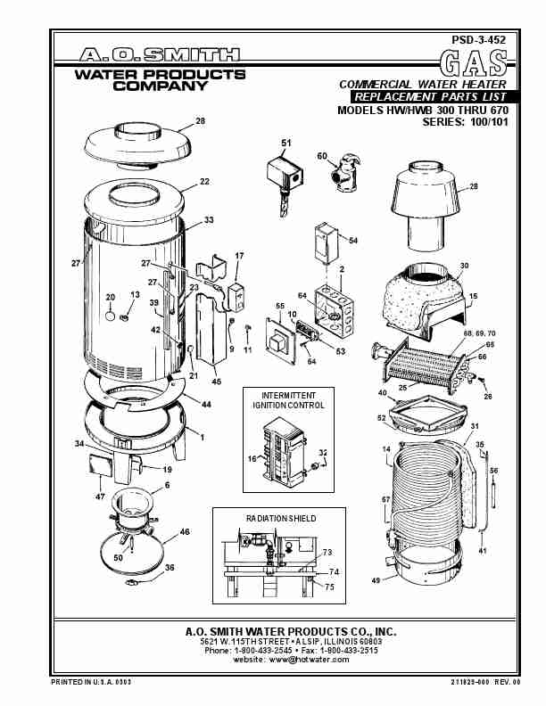 A O  Smith Water Heater HWHWB 300 THRU 670-page_pdf